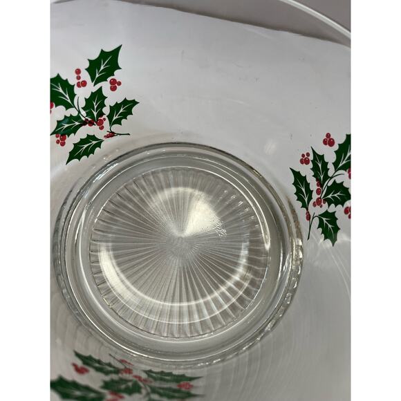 Holly Berries Christmas ice bucket 4 1/2" high 7 across No chips - Picture 3 of 4